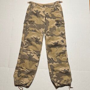 DA-NANG Y2K Surplus Camouflage Cargo Pants‎ Stud Embroidery Accents Vintage SM